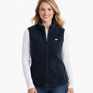 Vineyard Vines Women's S Navy Blue Full Zip Fleece Vest